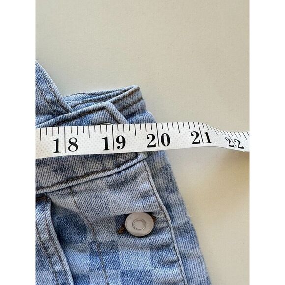 NO BOUNDARIES Denim Boyfriend Overalls Checkered Blue Juniors XL (15-17) - Picture 7 of 10